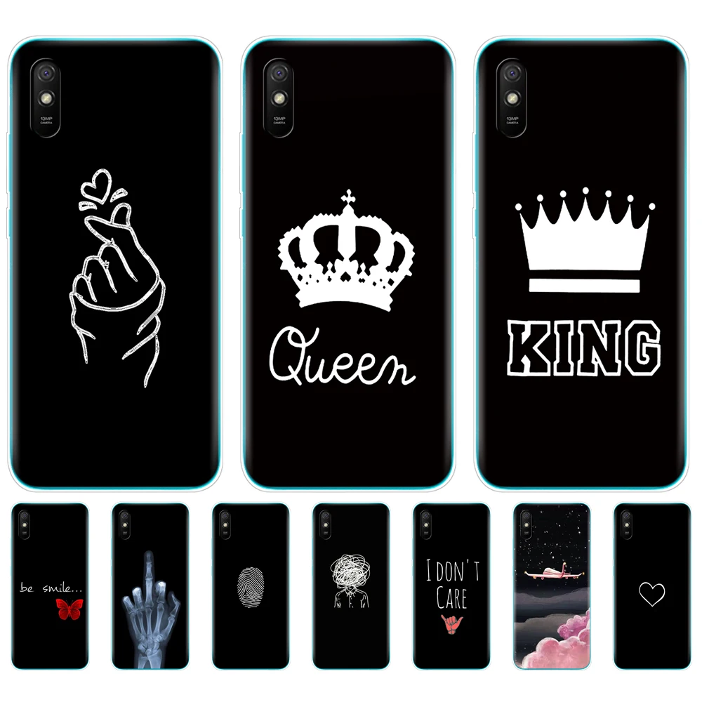 For xiaomi redmi 9A Case Silicon Soft TPU Back Phone Cover For redmi 9A Case 6.53 inch etui bumper coque Protective Fundas Black