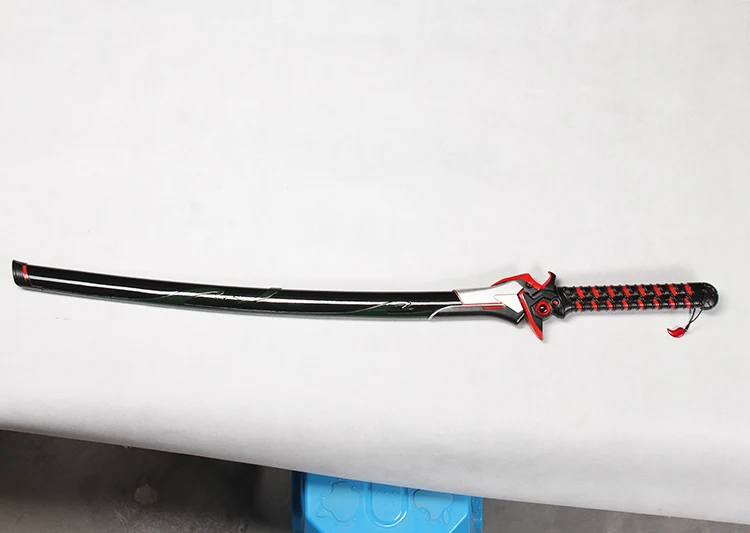 Для игры OW Genji's sword Аниме Косплей мечи из углеродистой стали красное лезвие катаны самурая реквизит без острых готовых поставки/
