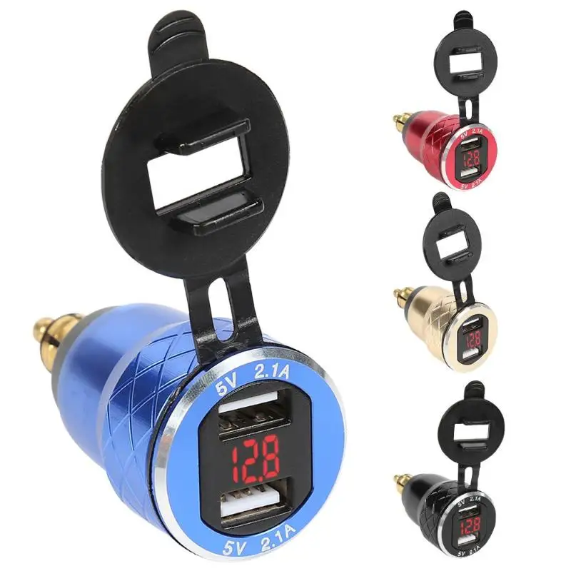 

CNC 4.2A Dual USB Charger with Voltmeter for BMW Hella/DIN Plug Motorcycle
