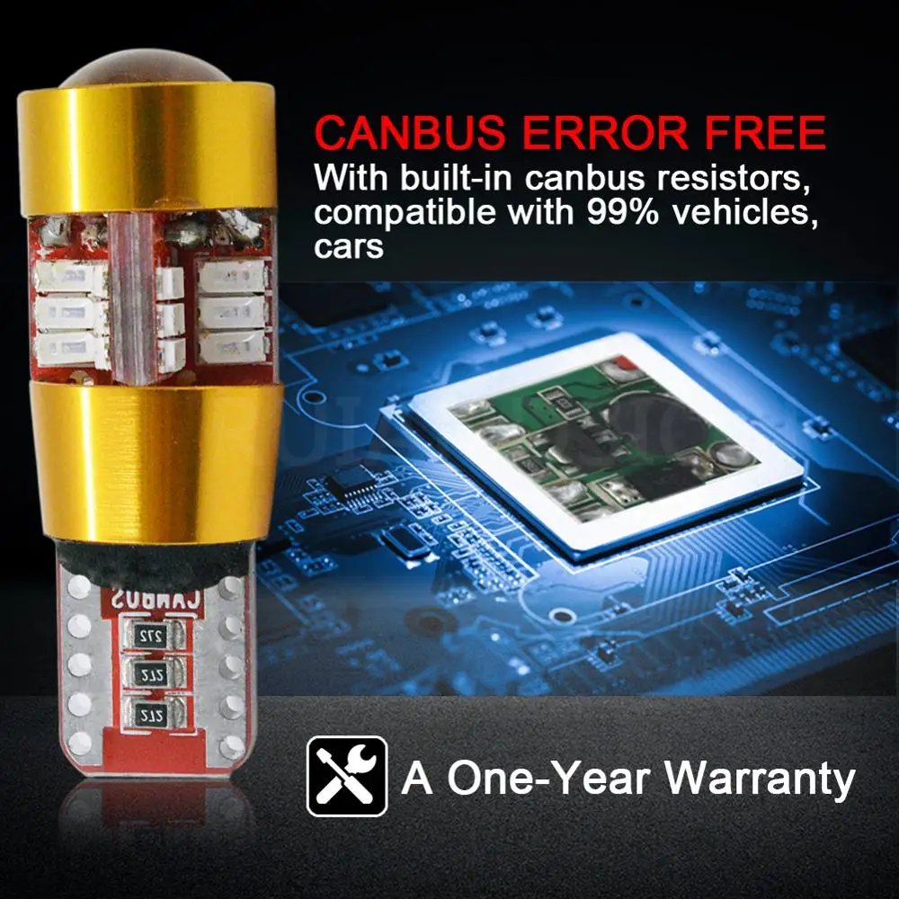 

2xT10 27 LED 3014 Canbus Lamps Error Free 501 dash W5W Car LED bulbs interior Lights Car Light Source parking AC12V 7 colors