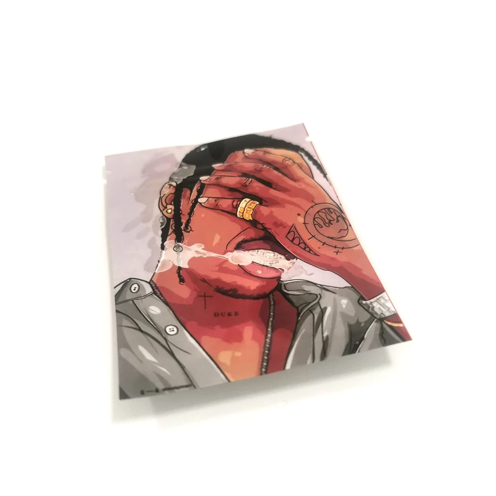 

10/20 pcs Cartoon Tobacco Bags 6*8 CM Zip Lock Pouches Aluminum Mylar Foil Food Bags Weed Package Candy Man Mylar Bags