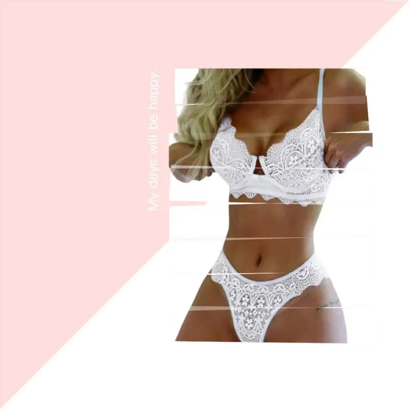 Комплект нижнего белья женский кружевной комплект с бюстгальтером из трех
