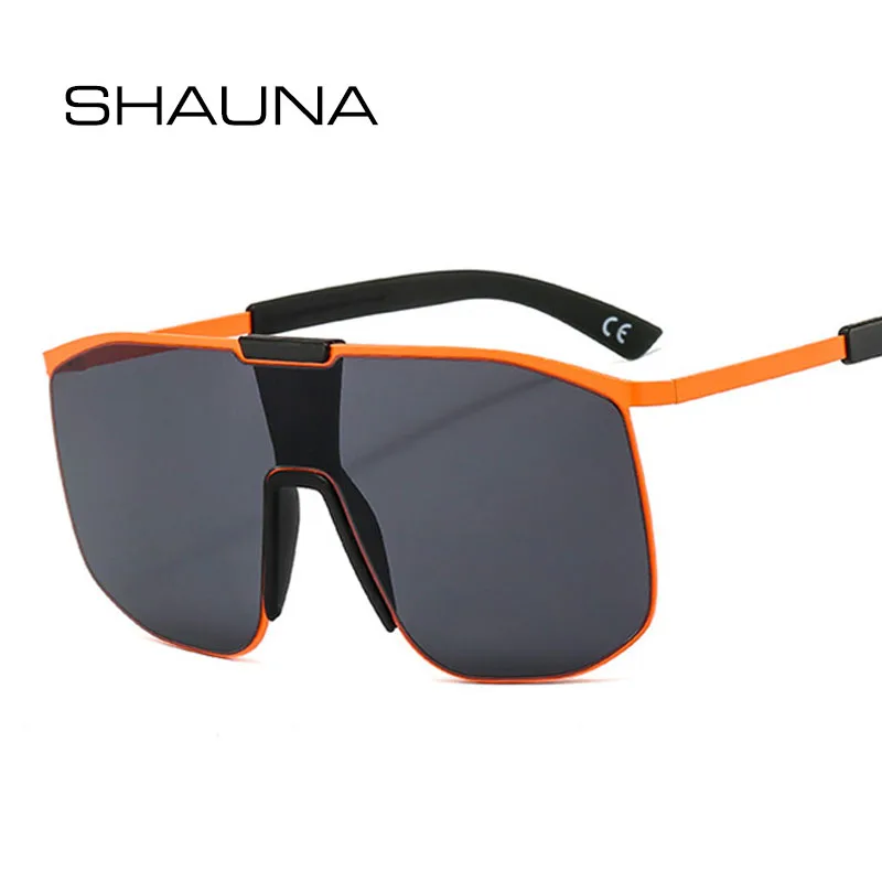 

SHAUNA Oversized Fashion Doulbe Colors Metal Frame Goggle Sunglasses UV400