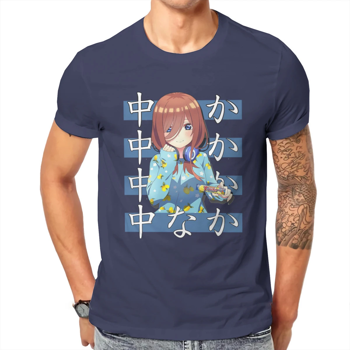 

Quintessential Quintuplets Manga Anime Miku Nakano Tshirt Vintage Gothic Men's Tshirts Tops Oversized Cotton O-Neck T Shirt