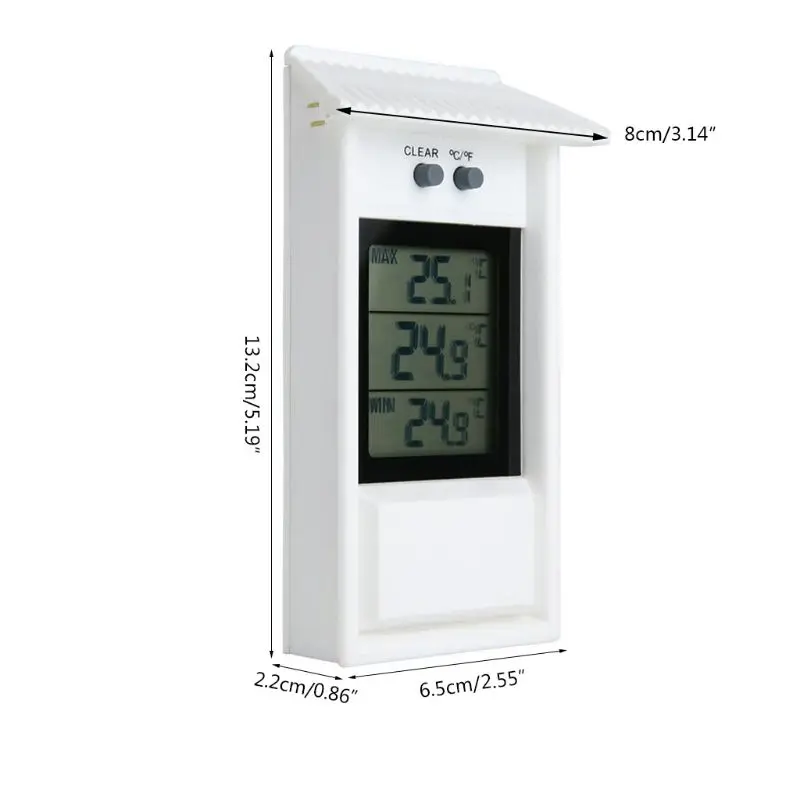

LCD Digital Indoor/Outdoor Waterproof Thermometer Garden GreenHouse Wall Temperature Measurement Max Min Value Display