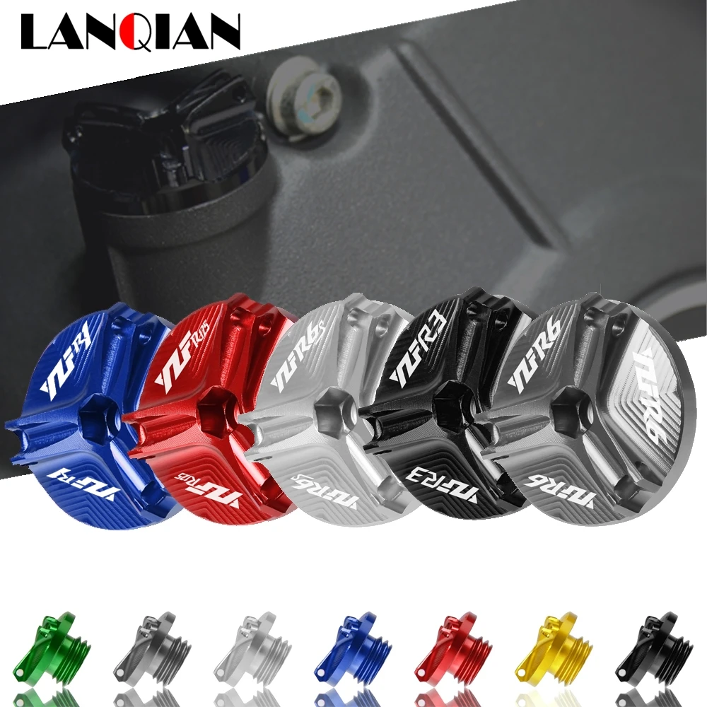 

Motorcycle Aluminum Engine Oil Filter Cup Plug Cover Screw For Yamaha YZF R6 YZF R6 S YZF R3 R25 YZF R1 R1M YZF R125 Parts