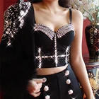 Новый сексуальный женский корсет, топ, бюстье, укороченный бюстье без рукавов, с открытой спиной, бюстгальтер со стразами, блестящая одежда для фестиваля, выпускного, сцены