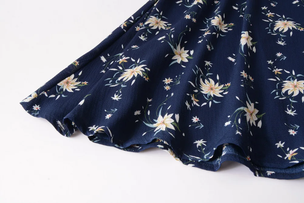 

Summer Dress For Women 2021 Chiffon Beach Dresses Floral Printed Bohemian Sexy V-neck Short Sleeve Black Polka Dot Vestidos
