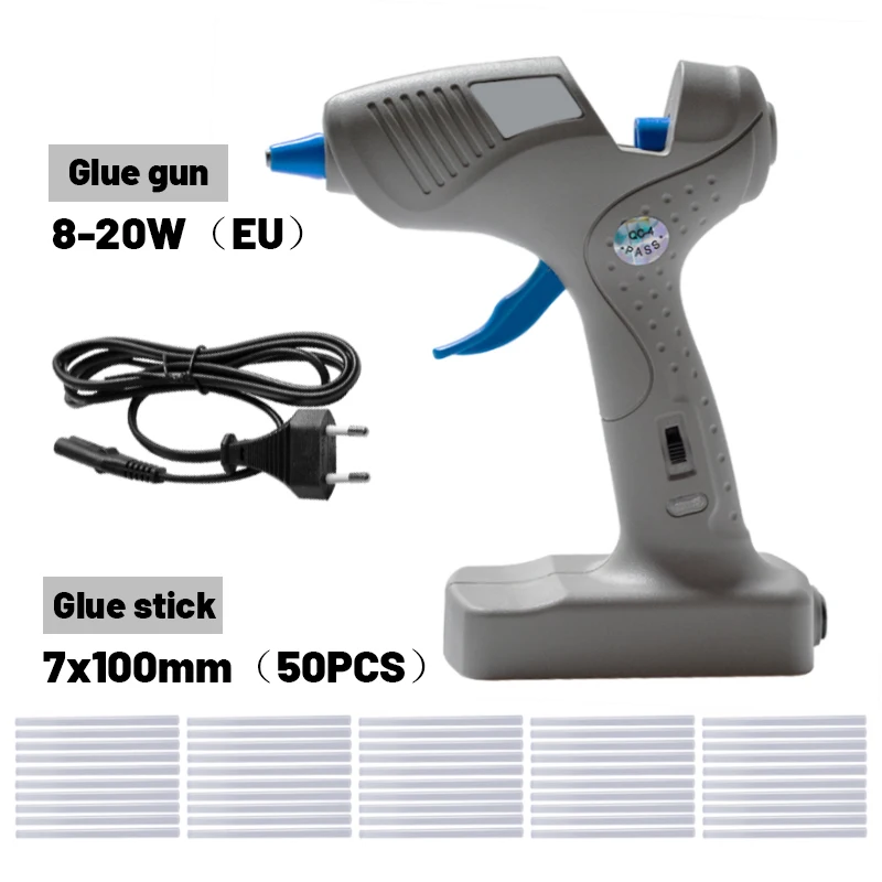 

20W Wireless Hot Melt Glue Gun with 7mm Glue Stick Mini Industrial Gun Heat Battery Rechargeable Thermo Electric Repair DIY Tool
