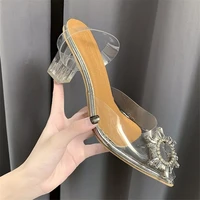 luxury women pumps 2021 transparent high heels sexy pointed toe slip on wedding party brand fashion shoes for lady thin heels