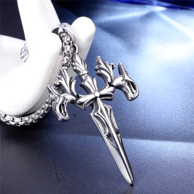 Прохладный античное серебро меч викингов амулет-подвеска ручной работы |
