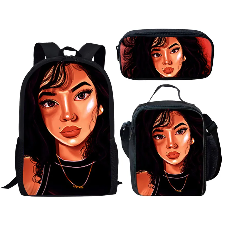 YQ4561CGK FORUDESIGNS/детские школьные сумки для детей, черная девочка, волшебная афро леди, с принтом, школьная сумка для подростков, сумка для книг на плечо, Mochila - Цвет: YQ4561CGK
