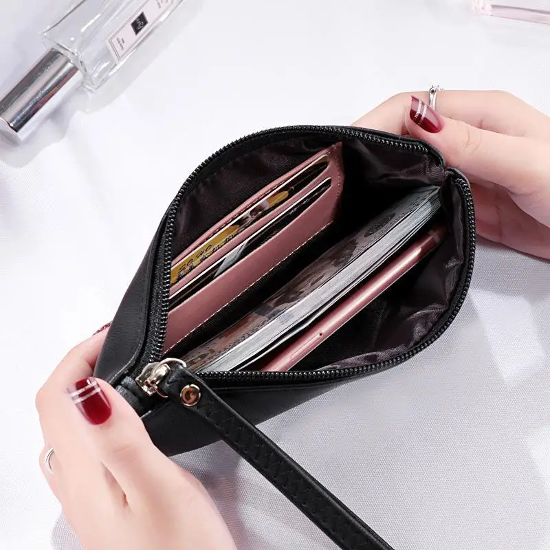 Wristband Wallets Luxury Brand Leather Women Long Zipper Coin Purses Clutch Wallet Female Money Card Holder Ladies Handbag