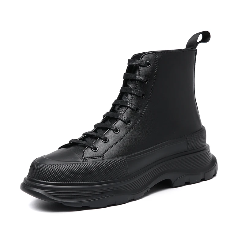 

Мужские осенние ботинки из натуральной кожи, на толстом каблуке