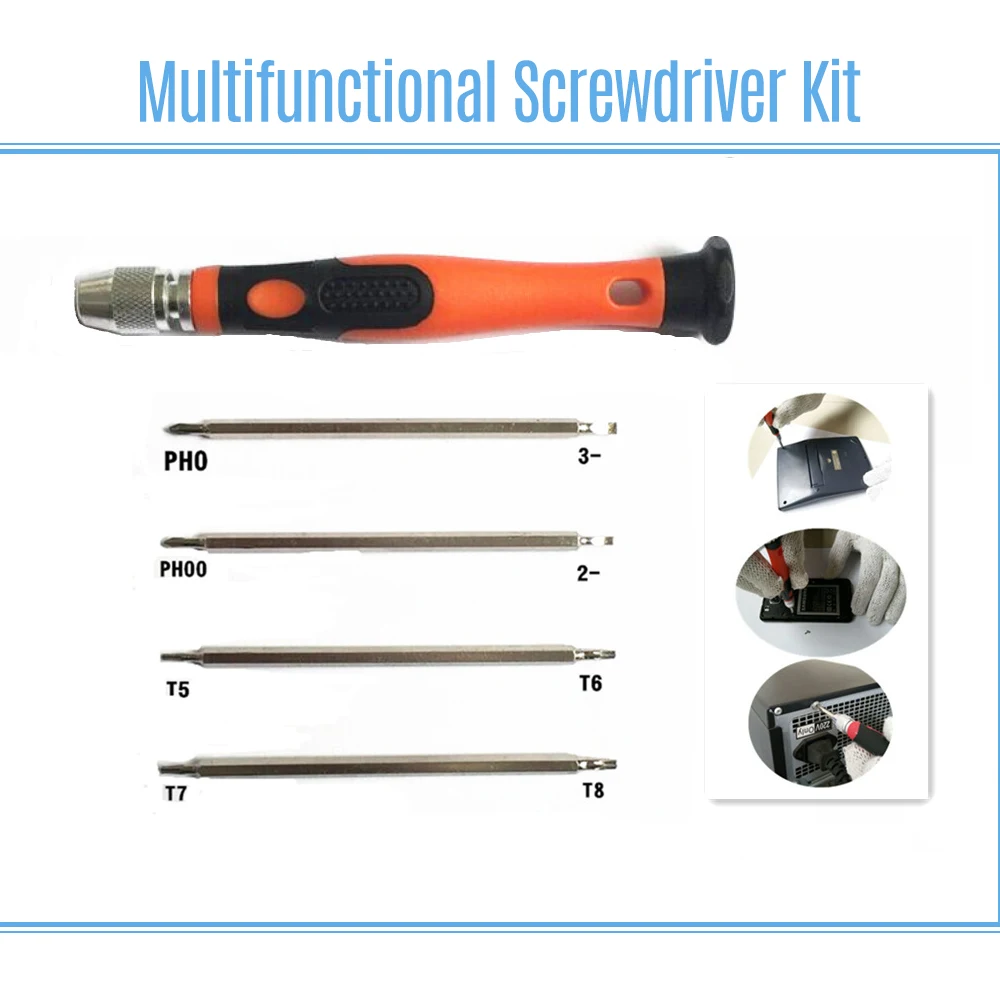 

KKmoon 8-in-1 Screwdriver Set Screwdriver with 8 Types of Bits Multifunctional Screwdriver Kit Household Repairing Tool