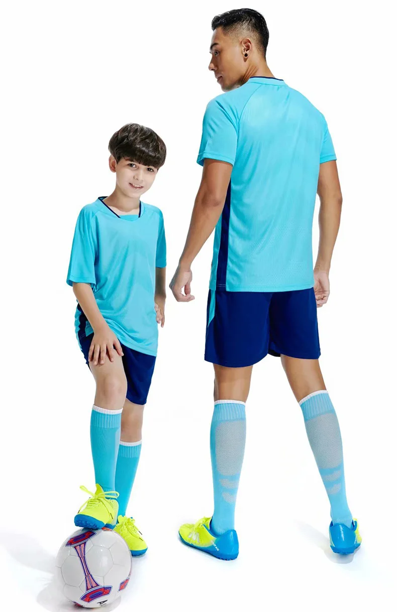 Men Kids Football Jerseys Soccer Uniform Boy Fitness Shirt Gym Shorts Children Running Jogging Suit Training Workout Clothes Set