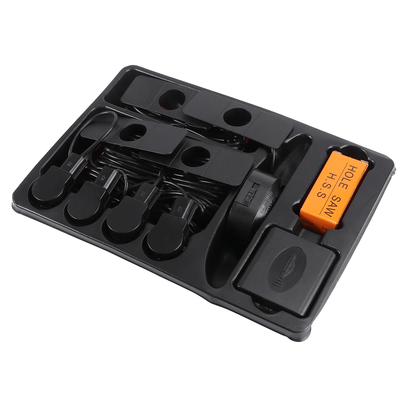 

1 Set 4 Sensors Buzzer 16.5mm Car Parking Sensor Kit Reverse Backup Sound Alert Indicator Probe System PZ330-XK16.5 (Black)