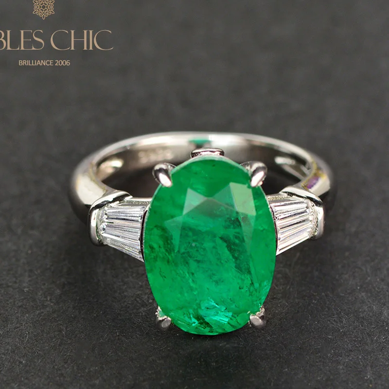 

Solitaire Emerald Oval Lab Gemstone Statement Ring 925 Sterling Silver Large 5A Zircon Bridal Wedding Cocktail Rings S2R1S2R0378