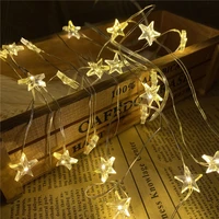 star string led decor lights cr2032 operated fairy lights copper wire light string xmas holiday garland home party decorative 2m