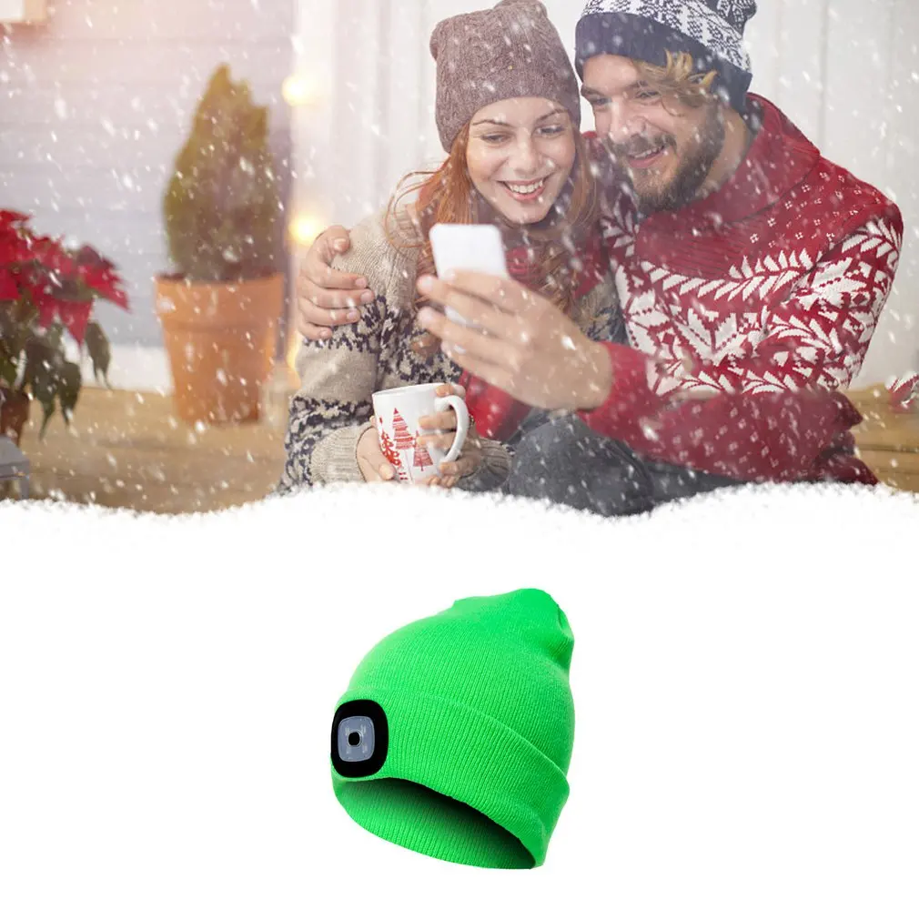 

Led Light Hat Portable Lamp Lighting Caps Night Lighting Outdoor Activities Beanies Warm Knitting Caps