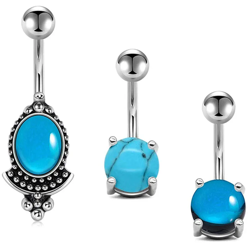 Женское кольцо для пупка с опалом и мраморным камнем 10 мм|Украшения тела| |