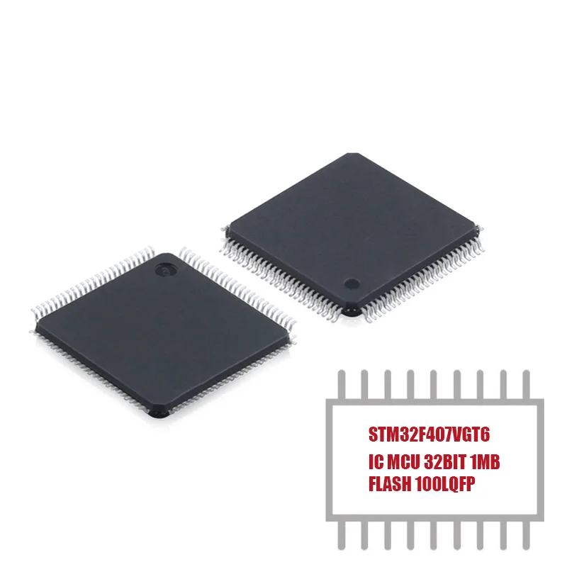 

1PCS STM32F407VGT6 ARM Cortex-M4 Series Microcontroller IC 32-Bit 168MHz 1MB (1M x 8) FLASH 100-LQFP (14x14) MCU