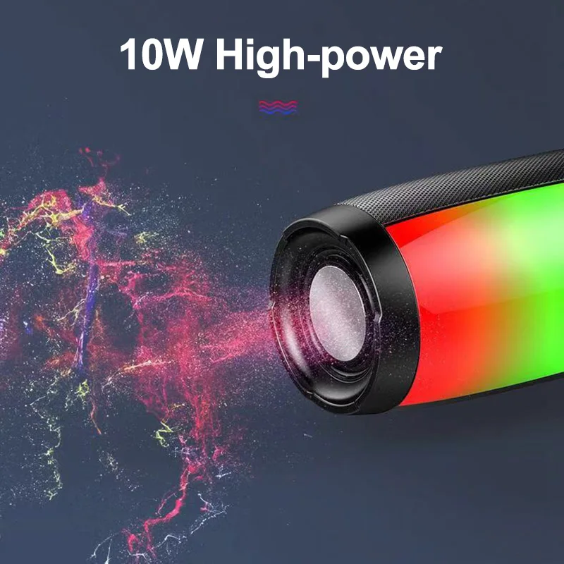 Портативный Bluetooth динамик светодиодный беспроводной динамик s 10 Вт 3D стерео музыка объемный сабвуфер Поддержка FM TF карта внешний динамик