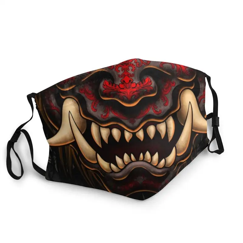 

Tattoo Style Oni Japanese Samurai Mask Anti Haze Dustproof Demon Hannya Face Mask Protection Cover Men Respirator Mouth-Muffle