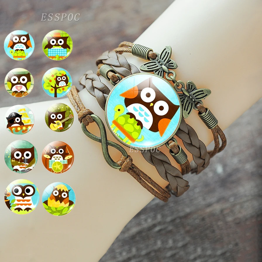 Милый мультяшный браслет с головой совы и животными ювелирные изделия из