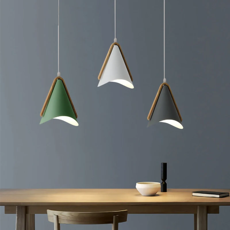 

Nordic Creativity Simplicity E27 Led Pendant Lamp Modern Iron Wood Indoor Bedroom Study Living Room Hanglamp Lighting Fixture