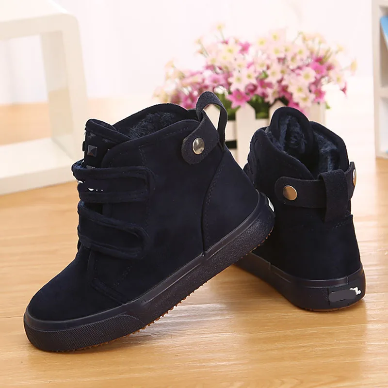 EU23-37 брендовые туфли с красной Новинка Обувь на плоской подошве Зимняя обувь меху