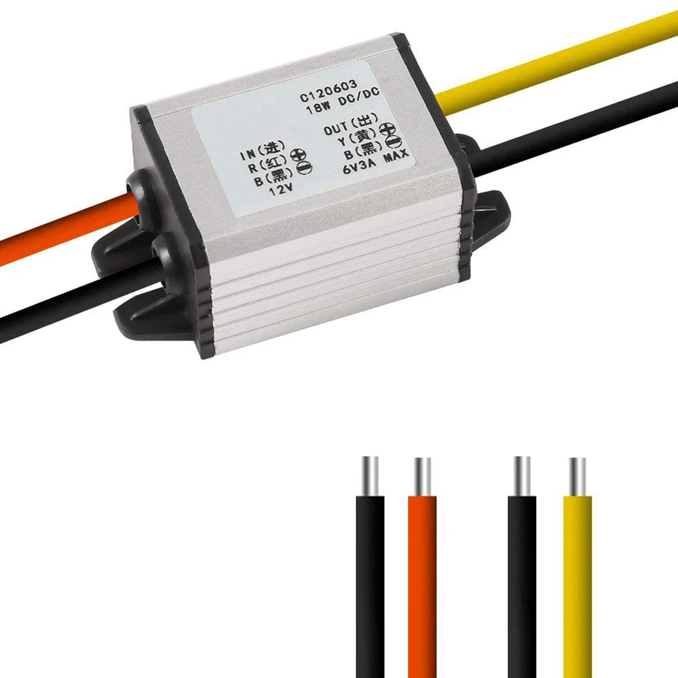 Автомобильный понижающий преобразователь напряжения с 12 В на 6 в 3A 18 Вт 5 15