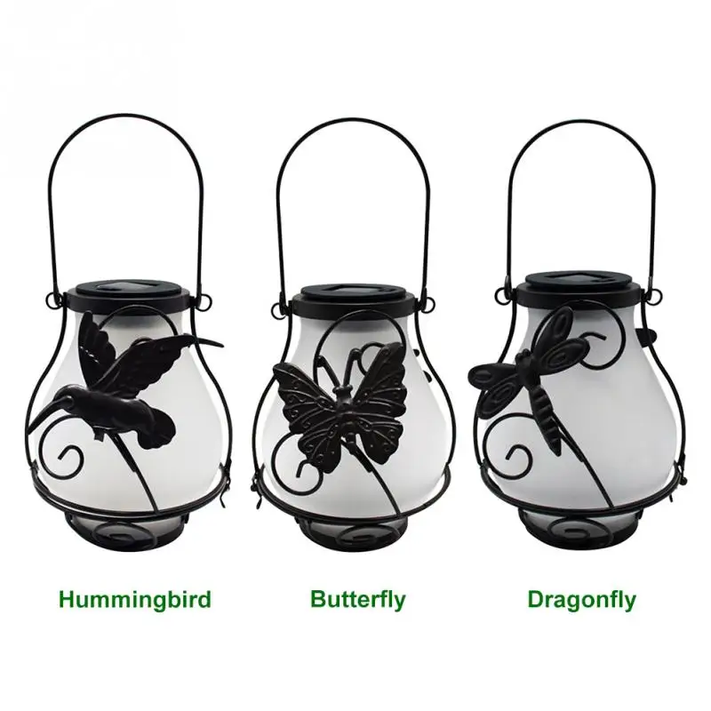 

LED Solar Lamp Realistic Flickering Flame Lantern IP55 Waterproof Hanging Portable Garden Light Hummingbird Butterfly Dragonfly
