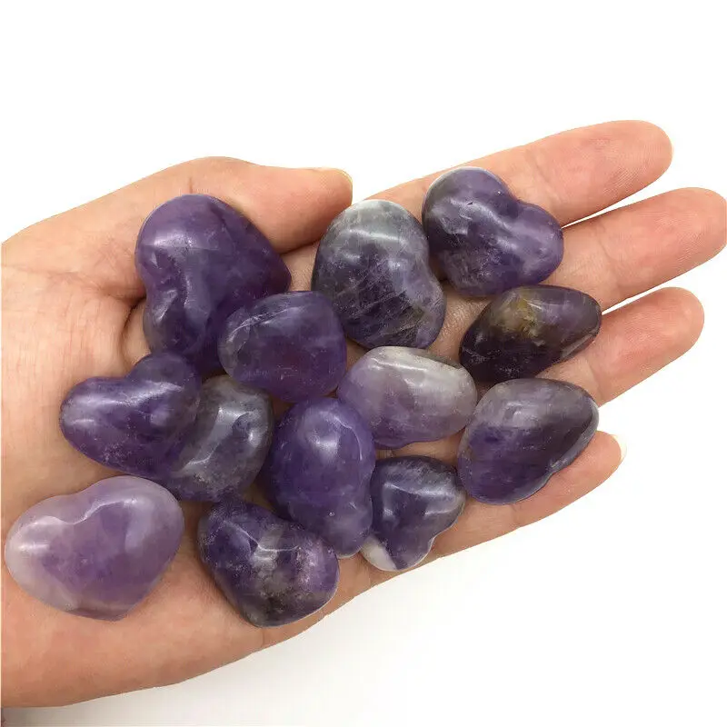 Оптовая продажа 1 шт. натуральный аметист мечты в форме сердца фиолетовый