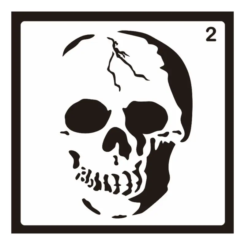 

9 Pieces Plastic Halloween Themes Stencils Scale Template Set,Pumpkin,Skeleton,W