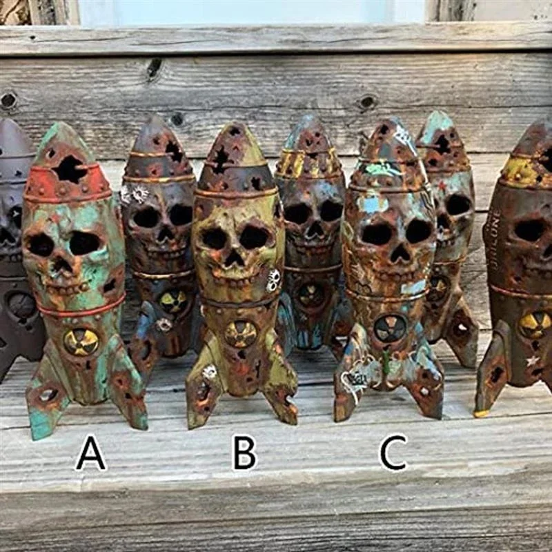 

Skull Bomb Shape Decor Small Missile Resin Ornament Creativity Party Decoration Props 2021 Halloween Home Decoration Gift