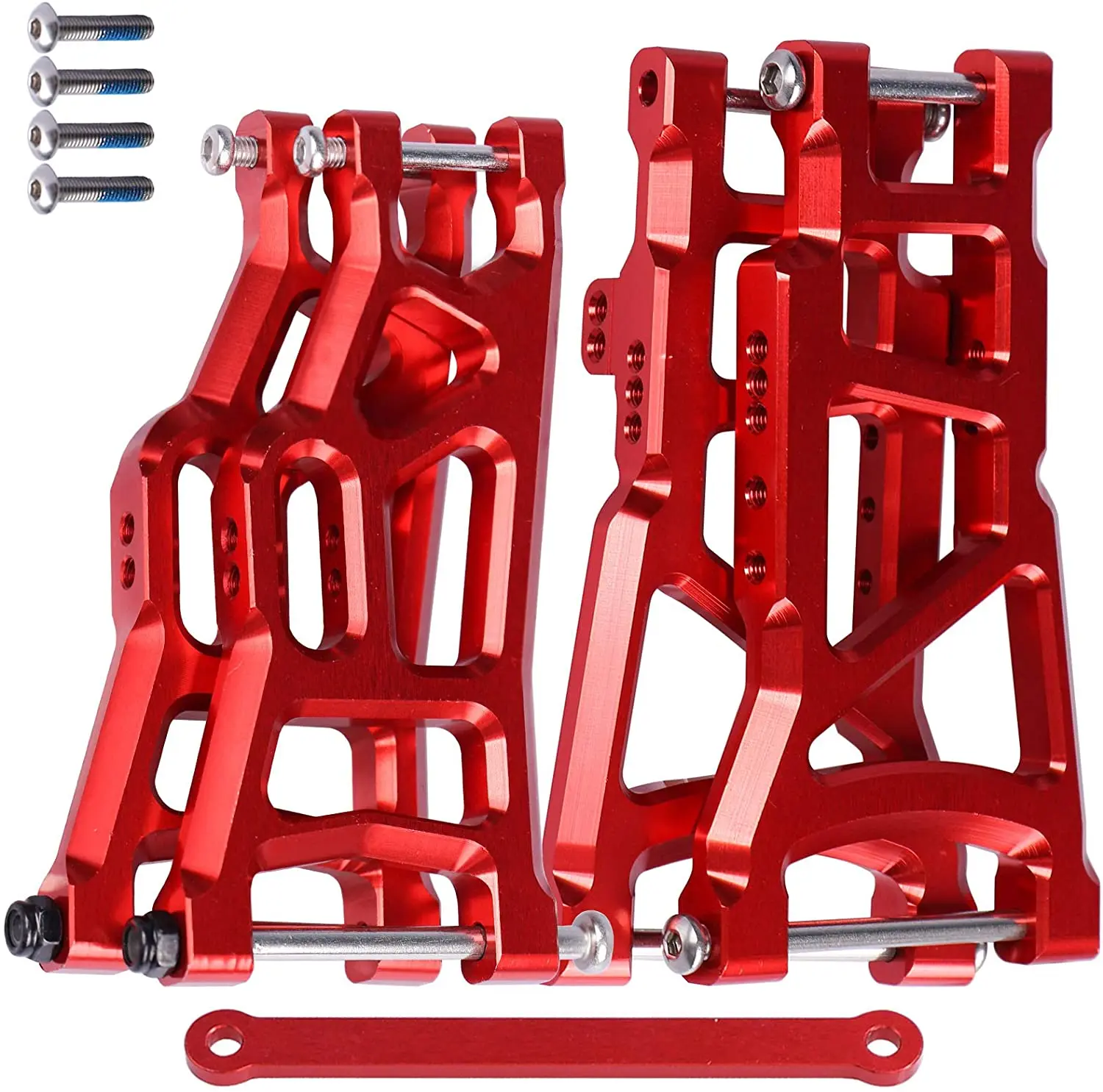 

1set Aluminum Suspension A-Arms (Front&Rear) w/Tie Bar Upgrades for Traxxas 1/10 2WD Slash RC Truck, Replace 2555 3631 2532