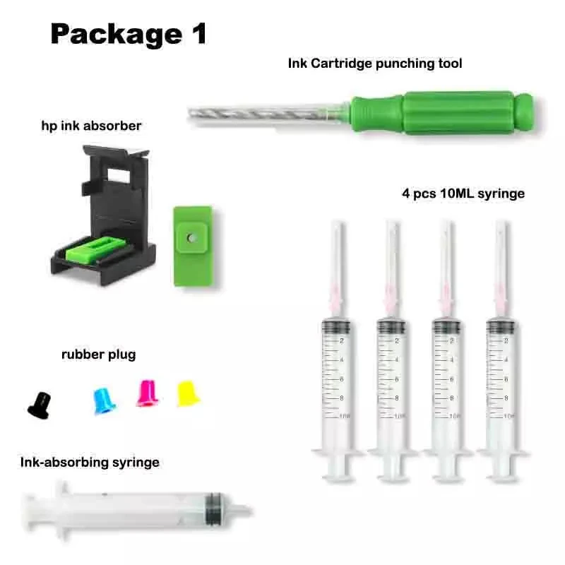 Ink Refill Cartridge Clip Rubber Pads Syringe Tool Smart Clamp Kit for HP CANON | Компьютеры и офис