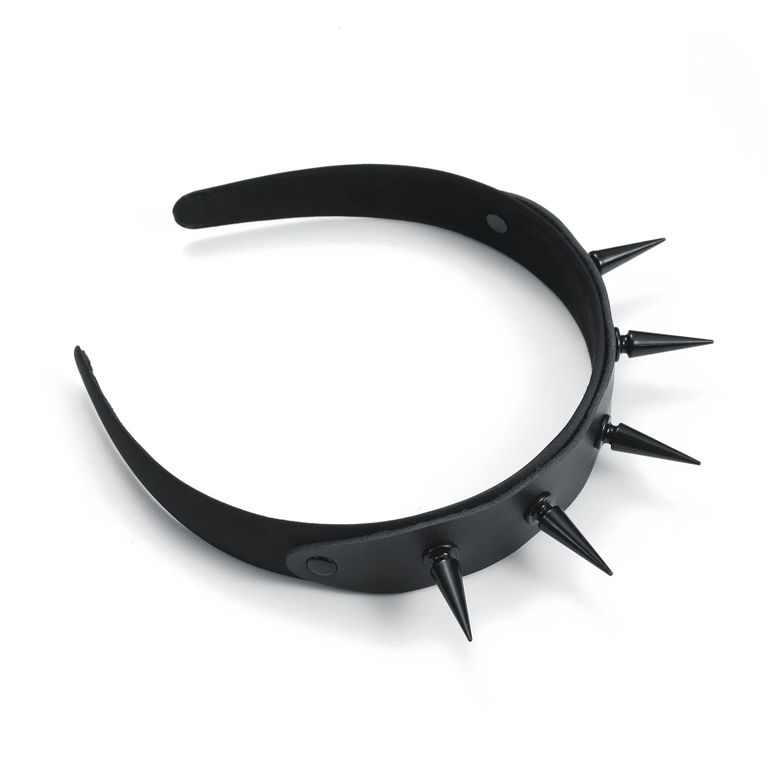 

Black Spike HeadBand Goth Hairband Leather Headwear Costume Festival Jewelry Cool Gothic Accessories