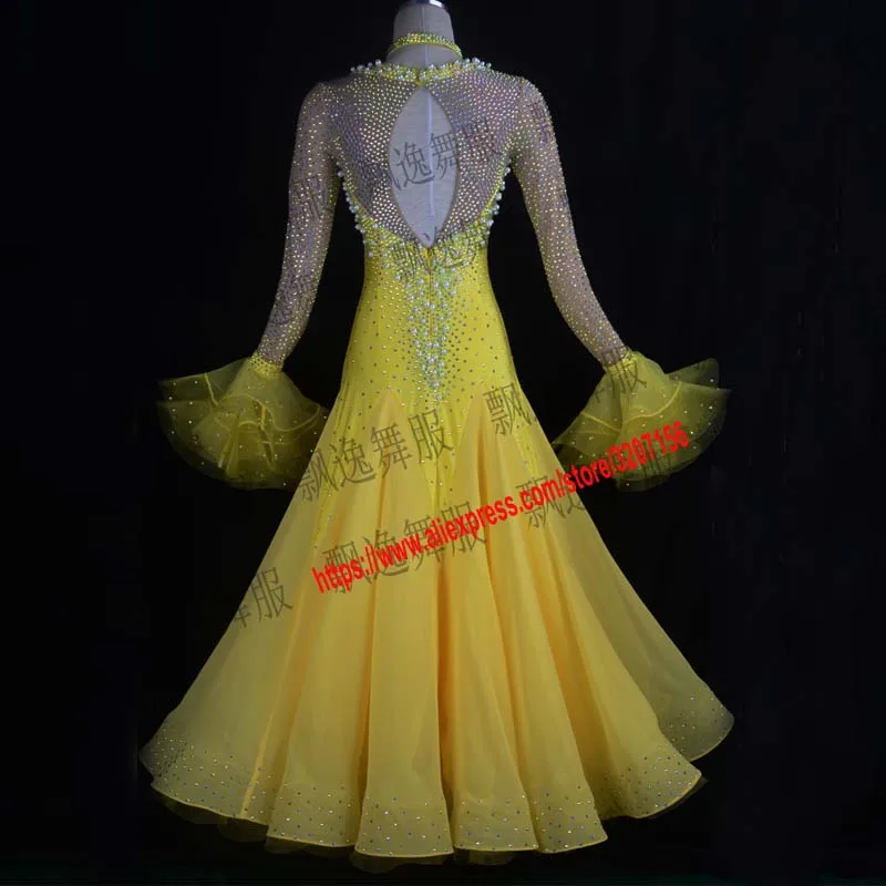 Yellow of Competition ballroom Standard dance dress clothing waltz dresses Ballroom Dance Dress Red Royalbule | Тематическая одежда