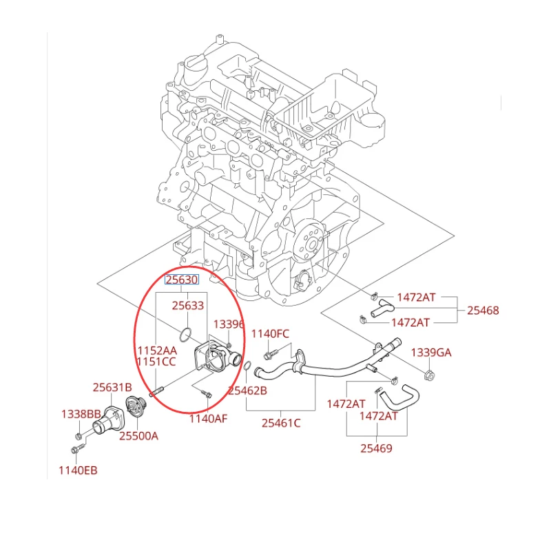 Для KIA Hyundai I10 I20 GRAND Korea автомобильные запчасти OEM25630-03010 корпус термостата