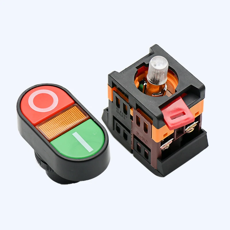 Кнопка включения/выключения переменного тока 22 мм/25 мм 220 В 1 NO NC 2 кнопки 22N |