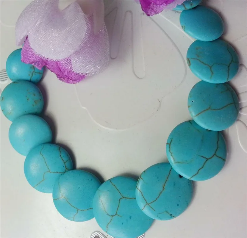 

Ожерелье с голубыми турецкими бирюзовыми драгоценными камнями, монетами и бусинами, 18 дюймов