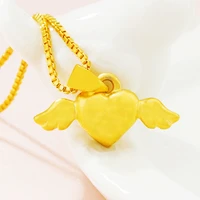 wings love bohemian choker necklaces for women real 24k gold color clavicle chain fashion female chocker jewelry charm necklaces