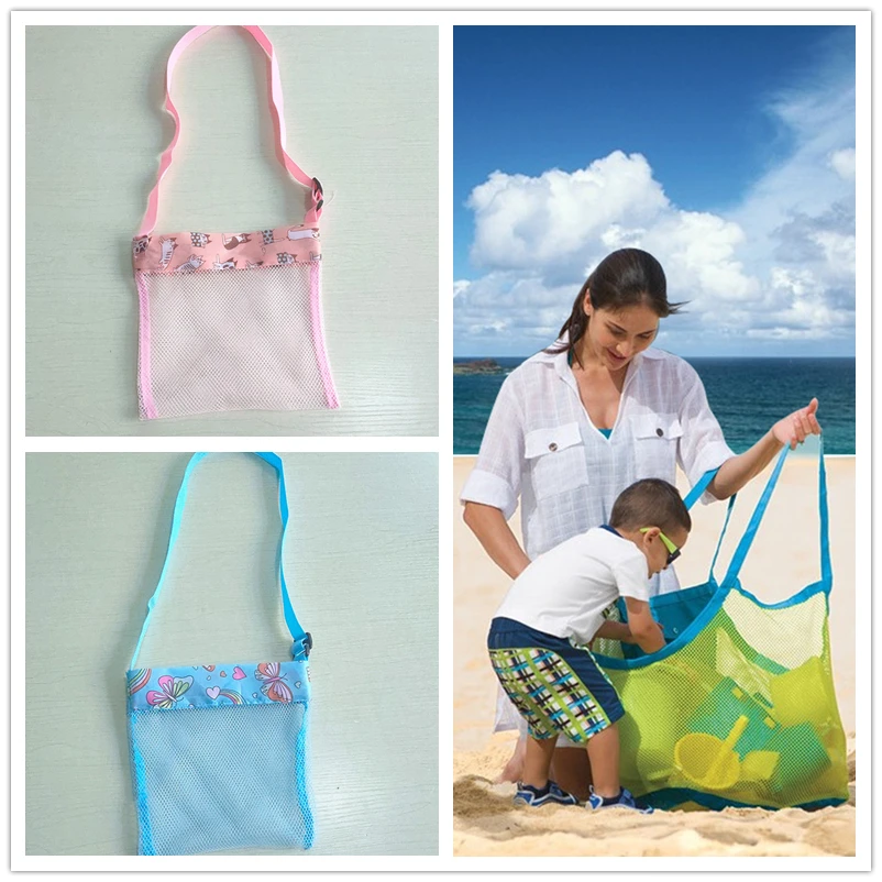 

Child Beach Mesh Bag Sand Away Protable Kids Beach Toys Clothes Bags Toy Storage Sundries Organizers Bag Cosmetic Makeup Bags