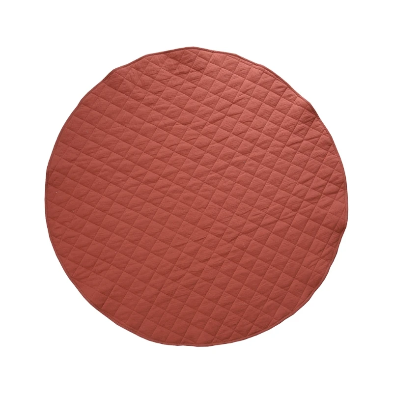 

Baby Cotton Play Mat Round Solid Color Cushion Soft Breathable Crawling Pad Kids Floor Rug Game Toy Blanket Gym Mat