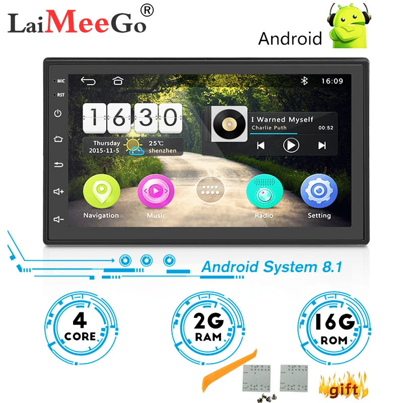 Универсальная Автомагнитола Android 8 1 автомагнитола 2DIN с экраном 7 дюймов GPS Bluetooth