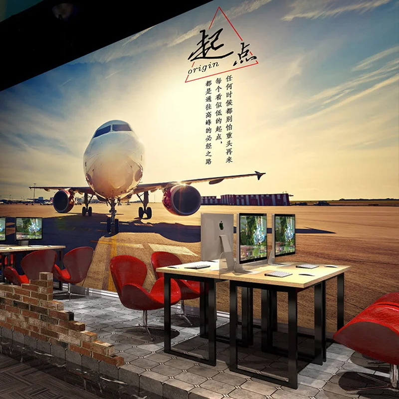 

Colomac Custom 3d Coffee Shop Theme Background Wall Airplane Cockpit Lift Restaurant Inspirational Wallpaper Dropshipping