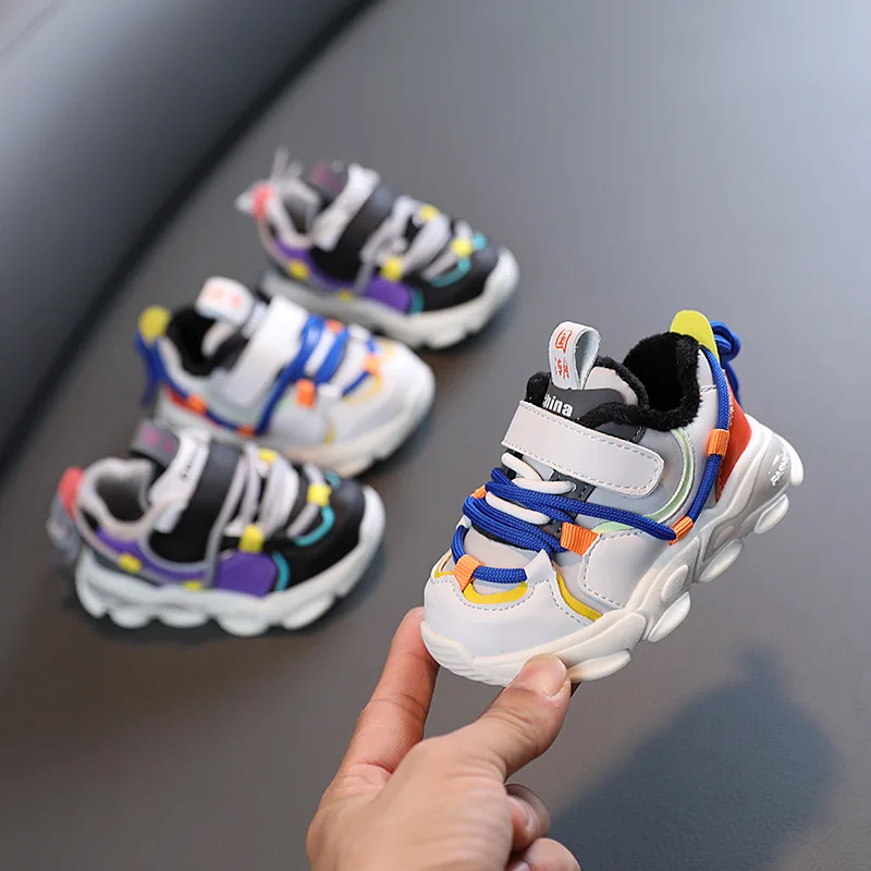 

Winter Children's Leisure Velvet Sports Shoes Toddler Soft-soled Running Shoes Children's Shoes