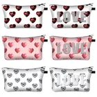 Модная косметичка с рисунком сердца, женские косметички, слоган любви, женский косметический чехол, органайзер, сумки для хранения, подарок
